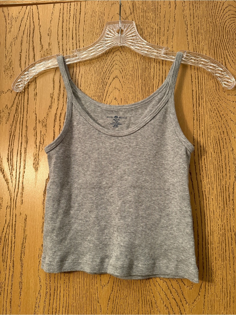 Brandy Melville Light Gray Ribbed Tank Top